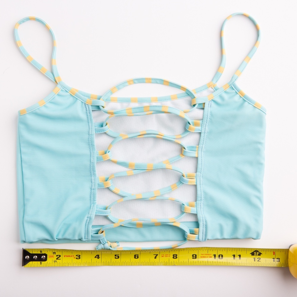 4/6 Small Arthletic "Laguna" Top - Blue & Yellow - Picture 4 of 5